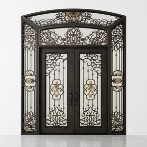 Portes et portails victoriens artisanaux en fer forgé et en verre pour villas et bâtiments de jardin, résistants à l'eau - Product Image 1