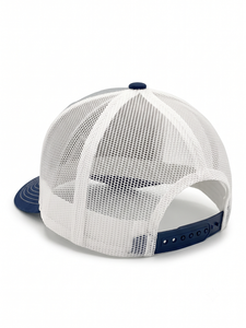 หมวกแก๊ปตาข่ายปักโลโก้ตามสั่ง สีเทา-กรมท่า แบบ Snapback สำหรับเสื้อผ้าส่งเสริมการขาย รับผลิตแบบ OEM ODM ขายส่ง - Product Image 3