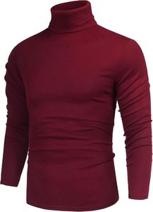 Turtleneck Cotton Blend Mens Sweatshirt Soft Fleece Fall Winter Casual Male Hoodless <b>Jumper</b> Bulk - Product Image 3