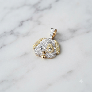 Cute <b>Puppy</b> Dog Face Animal Pendant 10K Gold Plated Moissanite Customizable Iced Hip Hop Party Charm Necklace Gift - Product Image 3