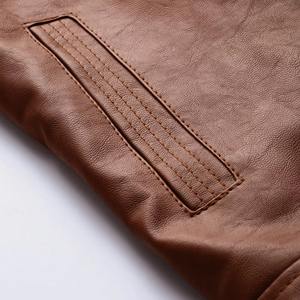 Blouson en cuir imperméable pour homme 2026 avec col montant et logo frontal, couleurs personnalisables, style urbain, veste d'hiver - Product Image 5