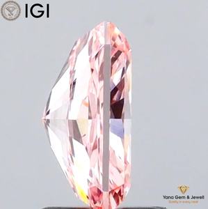Diamant de laboratoire CVD, taille Radiant, avec certificat IGI, 1,50 carat, couleur rose vif fantaisie, clarté VS1, pour bijoux audacieux - Product Image 3