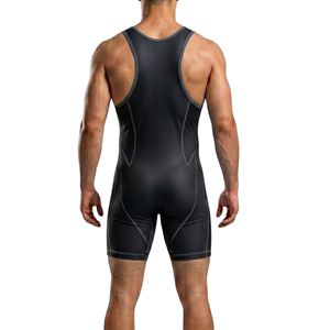Sublimation Printed Polyester Spandex Men Wrestling Singlet Training Solid Black <b>Blank</b> Powerlifting Wrestling Singlets - Product Image 2