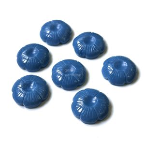 Colgante de ópalo azul natural en forma de flor, tallado a mano, colgante de cristal con forma de flor, talla de ópalo de 25 mm para joyería - Product Image 1