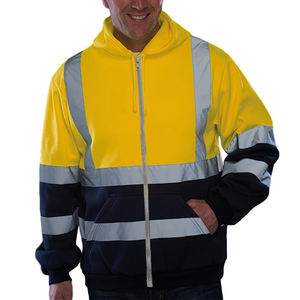 High Visibility Reflective Safety <b>Hoodie</b> for <b>Men</b> ANSI Class 3 Waterproof with Customized Logo Traffic Workwear - Product Image 3