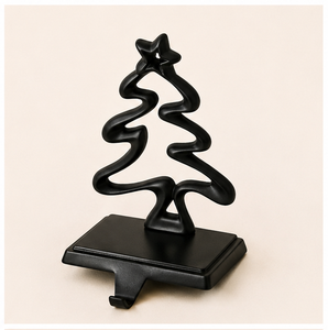 Minimalist Abstract Christmas Tree <b>Stocking</b> Hanger Durable Wrought Iron Mantel Hook For X-mas <b>Stockings</b> & Garlands Holiday Decor - Product Image 3