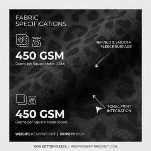 Custom Full Print Leopard Fur Patchwork <b>Cropped</b> Distress <b>Hoodie</b> Dtg Print Oversized French Terry Acid Washed Men's <b>Zip</b> <b>up</b> <b>Hoodie</b> - Product Image 5