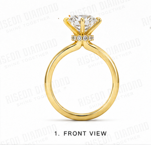Stunning Floral <b>Cluster</b> Diamond Ring In White Gold Intricate Blooming Flower Design Premium Marquise Pattern Luxury Gift - Product Image 3