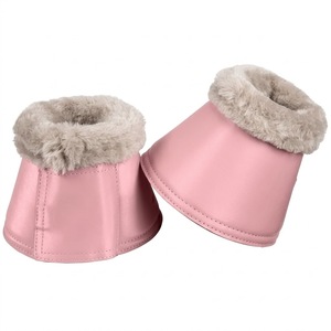 รองเท้าบูทม้าหนังสังเคราะห์บุขนเฟอร์สีชมพู ปี 2026 สีพื้น ป้องกันขา - Product Image 1
