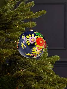 Boules de Noël bleues de taille moyenne, brillantes, décorations traditionnelles à suspendre - Product Image 2