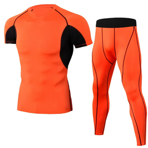 Lightweight High-Waisted Solid Breathable <b>Compression</b> Set <b>for</b> <b>Men</b> Performance Fit <b>Tights</b> Built <b>for</b> Fitness Routines 2-Piece - Product Image 1