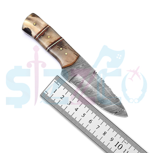 OEM Custom Handmade Carbon Steel Hunting Skinner <b>Knife</b>, <b>Bone</b> <b>Handle</b> Fixed Blade Camping Outdoor EDC <b>Knife</b> with Leather Sheath - Product Image 6