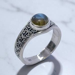 Anillos Hechos a Mano con Turquesa y Labradorita en Plata de Ley 925, Precio al por Mayor, Joyería de Plata - Product Image 2