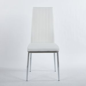 Set da Pranzo Mid-Century 1+4,5 Pezzi con Tavolo con Gambe in Metallo per 4-6 Persone, Piano in Vetro, Tavolo da Pranzo con Base a Piedistallo per Sala da Pranzo - Product Image 4