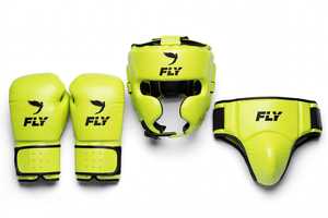 New Arrivals Hot Selling Customized <b>Green</b> Color Fly Boxing Set Genuine Leather With Hook & Loop <b>Lace</b>-Up Non Slip For Muay Thai - Product Image 1