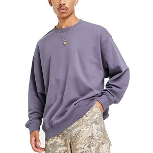 Sweat-shirt Premium Homme Délavé à l'Acide, Style Streetwear, 100% Coton, Coupe Classique, Brodé, Col Montant, Décontracté Quotidien, Tendance Automne - Product Image 1