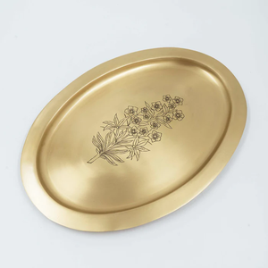 Bandeja organizadora de chocolate de latón de la mejor calidad, diseño ovalado y rectangular, bandeja de almacenamiento de postres de latón a buenos precios. - Product Image 1