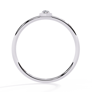 Anillo Apilable de Oro Sólido 18K con Diamantes Naturales, Estilo Minimalista con Diamantes Redondos y Marquise, Anillo de Boda para Mujer - Product Image 5