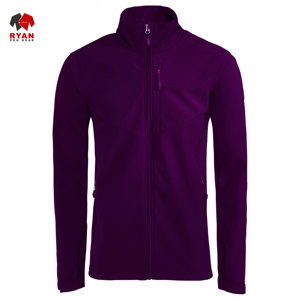 แจ็คเก็ตซอฟต์เชลล์ดีไซน์พิเศษสำหรับผู้ชายจาก Ryan Pro Gear เนื้อผ้านุ่มสบาย ปิดด้วยซิป พร้อมโลโก้แบบกำหนดเอง ลายเรียบ - Product Image 2