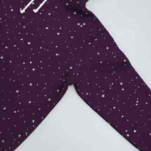 Sudadera con capucha extragrande de algodón 100% de 460 g/m² con cremallera completa, diseño gráfico de estrellas con pedrería y puntos, lavado ácido y efecto desgastado, estilo French Terry. - Product Image 6