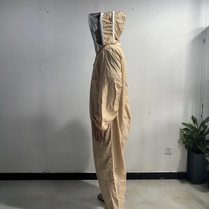 Combinaison d'apiculteur blanche, protection intégrale, voile amovible, respirante, coupe ample, vêtement de sécurité en polyester pour usine/atelier - Product Image 1