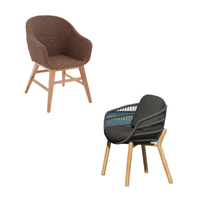 Chaise de salle à manger en rotin de haute qualité avec support en bois massif, design moderne, couleur personnalisée pour hôtels et restaurants - Prix de gros
