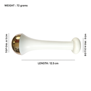 Traditional white Wooden Facial Massage <b>Roller</b> Brass Ends Polished Crafted for Lymphatic Drainage and Contouring - Product Image 3