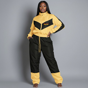 2026 New Arrived Casual wear baggy Fit Color Block fashionable 2 Piece <b>set</b> for Women's Custom Logo Streetwear ladies tracksuit - Product Image 3