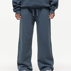 Pantalon cargo en molleton à jambes larges pour femme, taille haute, coupe ample, longueur intégrale, à carreaux, décontracté, hiver, respirant - Product Image 4