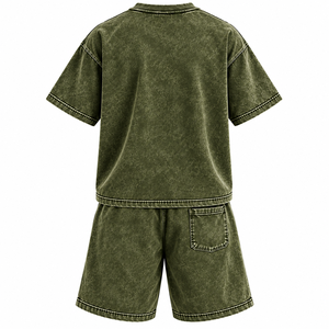 Iron Mark Industries <b>Men's</b> Cotton <b>T</b>-<b>Shirt</b> Shorts Set V-neck Printed Logo Front Summer Casual Wear Streetwear Breathable Knitted - Product Image 5
