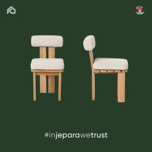 Chaise d'hôtel moderne en bois de chêne avec coussin en mousse, dossier solide, pieds coniques, design scandinave, pour salle à manger, villa, extérieur, intérieur - Product Image 3
