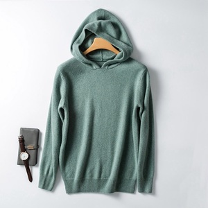 Pull à capuche en tricot uni pour homme, coupe classique, marron, pour l'automne - Product Image 5