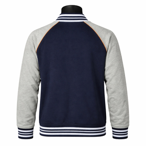 Veste universitaire classique pour homme en mélange de laine, avec poignets côtelés et patchs brodés, dotée de panneaux prêts à poser. - Product Image 3