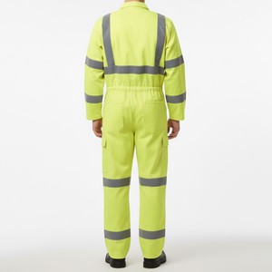 Hi Vis Reflective <b>Overall</b> with Multiple Pockets for <b>Construction</b> Manufacturing and Maintenance Workers - Product Image 3
