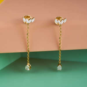 Diamante Sui Dhaga Estilo Pendientes de gota Género elegante Joyería de diamantes - Product Image 2