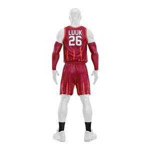 Conjunto de Uniforme de Baloncesto Profesional para Hombre, Cuello en V, Estampado Geométrico Sublimado Personalizado, Transpirable, 100% Poliéster, Pantalones Cortos con Cordón - Product Image 2