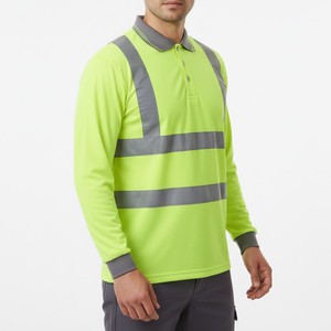 Camisa de Trabajo Reflectante para Hombre con Franjas de Alta Visibilidad para Aplicaciones de Seguridad Industrial - Product Image 5