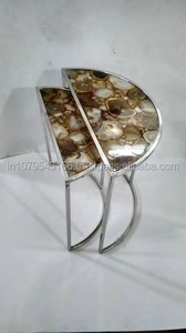 Modern Round Nesting Side <b>Tables</b> with Faux <b>Marble</b> Top and Metal Frame Living Room Furniture Decorative Accent <b>Table</b> - Product Image 2