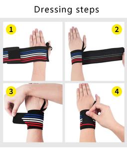 ผ้าพันข้อมือยกน้ำหนักสำหรับออกกำลังกาย ราคาขายส่ง ป้องกันการบาดเจ็บ ปรับได้ดี ระบายอากาศได้ดี ผลิตจากผ้าฝ้าย 100% - Product Image 5