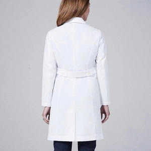 Blouse de laboratoire blanche tissée pour femmes, uniforme d'hôpital, blouse de médecin, 3 poches, fermeture à boutons-pression - Product Image 5
