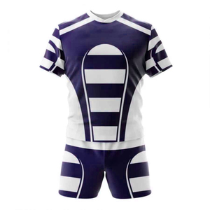 Ensemble d'uniformes de rugby personnalisés par sublimation, maillot et short respirants en polyester et élasthanne, logo personnalisé, vêtements d'équipe, fournisseur OEM en gros - Product Image 5