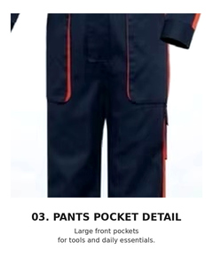 Overol de Trabajo Industrial de Poliéster y Algodón, Uniforme de una Pieza |   T-BUC TB-717 OEM/ODM Marca Coreana - Product Image 6