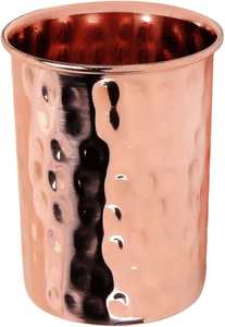 Hammered <b>Copper</b> Tumbler with Footed Base Handcrafted <b>Copper</b> Drinking <b>Cup</b> for Water Beverages - Product Image 3