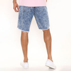 Pantalones Cortos de Mezclilla para Hombre Exoro Apparels, Cintura Media, Dobladillo Deshilachado, Estilo Vintage, Color Azul Claro, Algodón, Pierna Recta, Lavado Medio, Transpirables - Product Image 6