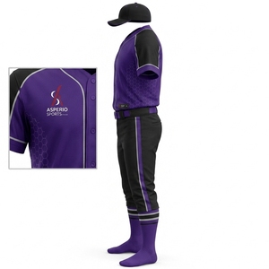 Uniforme de Béisbol Transpirable de Poliéster de Alta Calidad, Ropa Deportiva para Adultos, Impresión Digital Económica, Colores Personalizados, OEM - Product Image 6