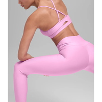 Nouvel ensemble 3 pièces pour femme : soutien-gorge de sport, leggings respirants en Spandex/Nylon, taille haute, pour yoga, fitness, course à pied, dos nu, col rond, personnalisable