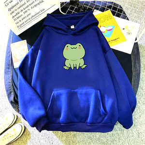 เสื้อสเวตเตอร์ลายการ์ตูนรูปกบ เสื้อผ้าแขนยาวมีฮู้ดสำหรับเด็กผู้หญิง เสื้อฮู้ดขนแกะสำหรับฤดูหนาว มีกระเป๋าเสื้อสีเขียว - Product Image 3