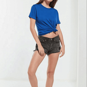 Camiseta Casual de Verano de Manga Corta con Bordado Plano Transpirable para Mujer, Cuello Redondo, Mezcla de Lino y Algodón, Fresca y Ligera - Proveedor Mayorista - Product Image 5