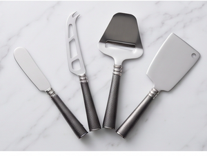 4 Piece Stainless Steel Cheese Knife <b>Set</b> With Black Zinc Handles Durable Spreader <b>Tools</b> In Gift <b>Box</b> Home Use - Product Image 1