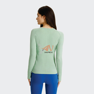 Yoga Wear Women Gym Fitness Set Compression Long Sleeve t Shirt Seamless <b>Top</b> - Product Image 2